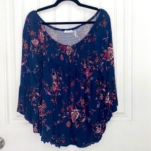 LUQ Julliet Crochet Detail Smocked Knit Top